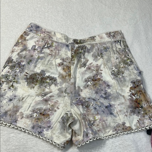 Ted Baker Henliy Vanilla Scallop Trim Linen Shorts Size 3 - Picture 15 of 16